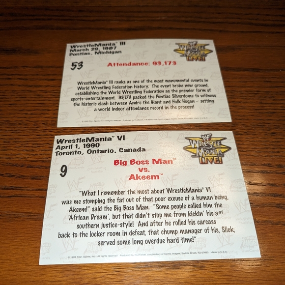 Big Bossman Akeem WWF Wrestlemania Live! 4" x 6" PhotoCards Set - Picture 2 of 2